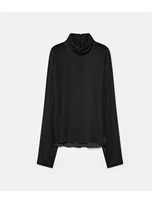 ROLLNECK SWEATER IN PLAIN VELVET FORTE_FORTE | 14346_my shirtF48M.8017 noir